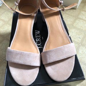 NIB JCrew Suede Block Heel Sandals, 8.5 US